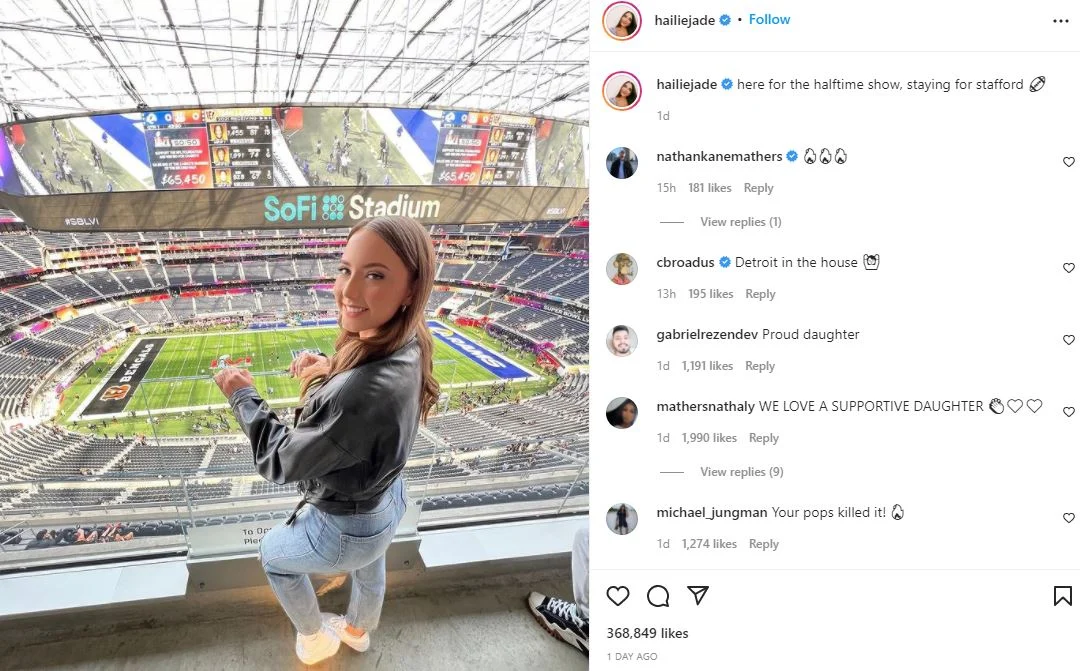 Hailie Scott & Alaina Mathers Support Dad Eminem During His Super Bowl 2022  Halftime Show